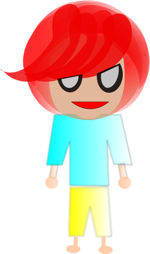 Leende flicka med rött hår