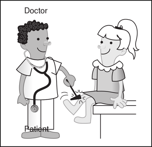 Vector cartoon clip art of doctor and patient | Public domain vectors