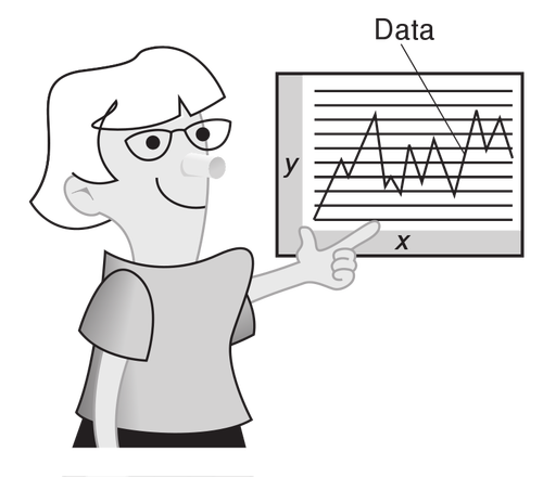 Frau präsentierende Daten Vektor-illustration