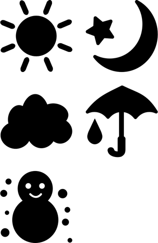 Imagen vectorial de silueta de previsión pictograma