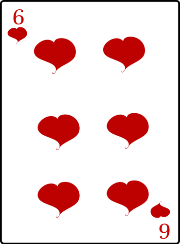 Six of hearts playing card