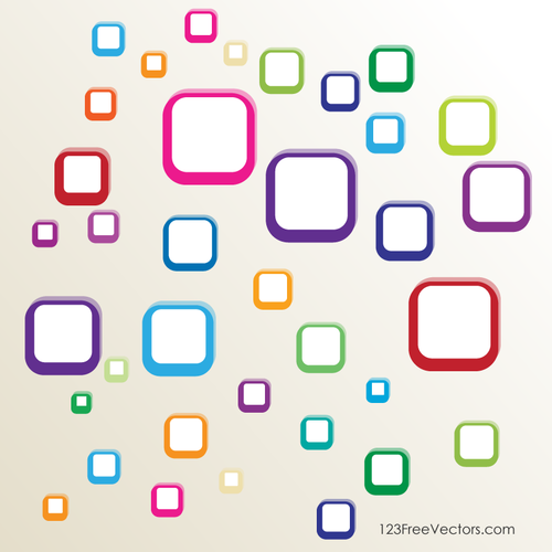 Farbige Quadrate mit abgerundeten Ecken