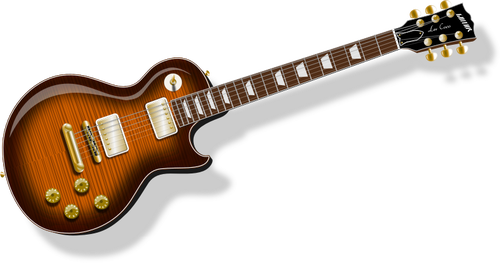 Classic rock guitar photorealistic vector clip art