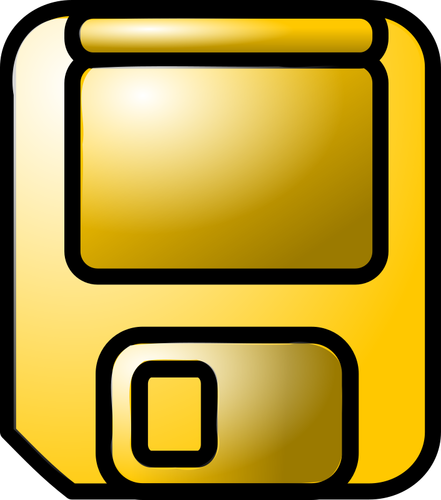 Gold colored floppy disc vector graphics