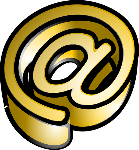 Prediseñadas de vector de señal correo brillante oro