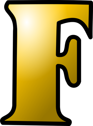 Vector clip art of large yellow letter F