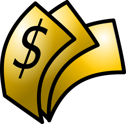 Imagen del icono de dinero marrón brillante