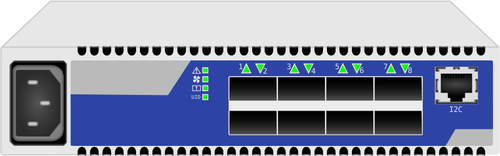 Desenho vetorial de Mellanox IS5022 8 portas