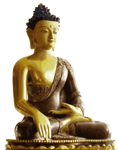 Vector image of statue of golden Buddha