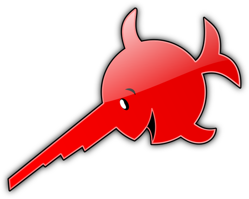 Ilustración de vector de pez espada riendo