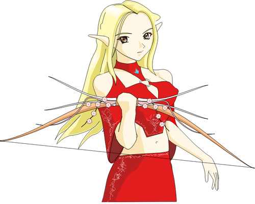 Female archer cartoon image