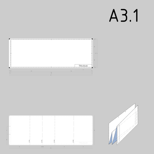 A3.1 तकनीकी चित्र कागज टेम्पलेट वेक्टर ड्राइंग आकार