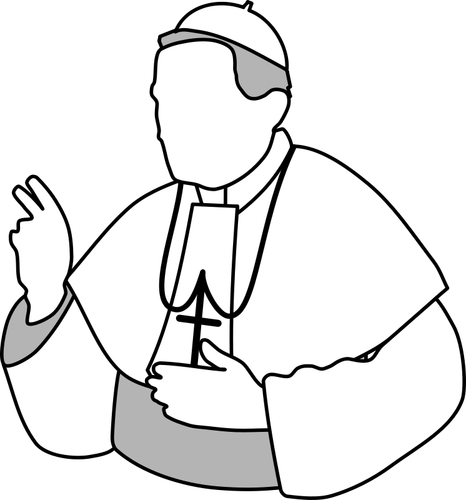 Vector drawing of the Pope