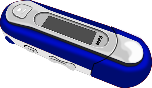 Blue MP3 player vector clip art
