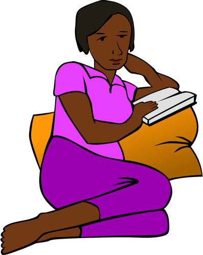 महिला पढ़ना और आराम करना
