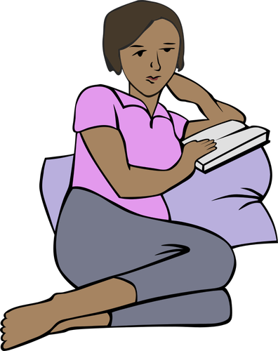 African woman reading