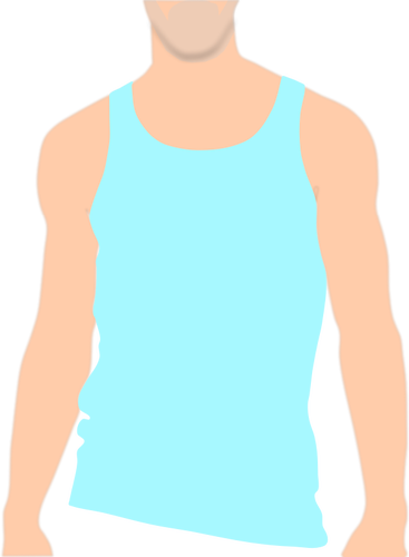 Vector clip art of top of male body with a vest on