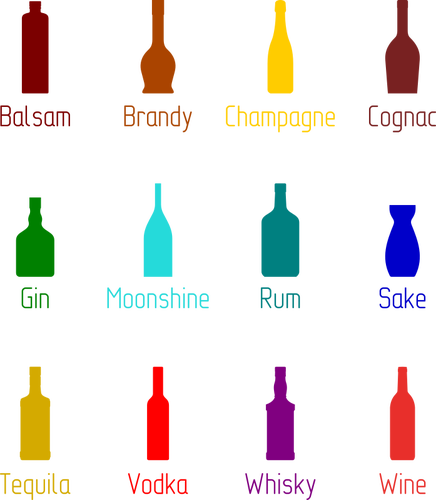 Alcoholic drinks set