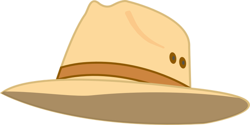 Široký rim béžový klobouk vektorové ilustrace