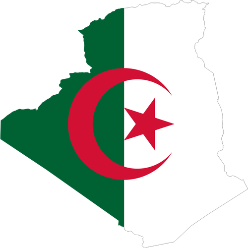Mapa de bandeira de Argélia
