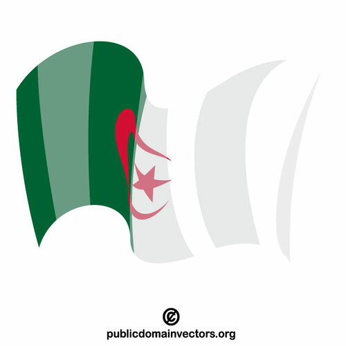 阿尔及利亚国旗挥舞