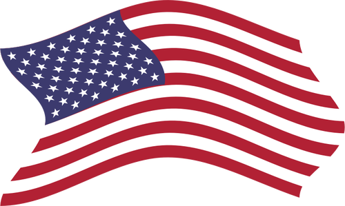 바람이 부는 날에 미국 국기