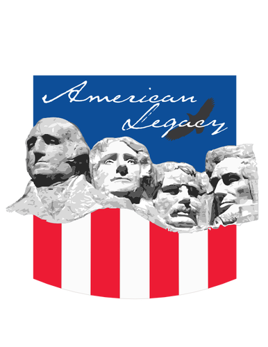 Héritage américain avec Mt. Rushmore de dessin vectoriel