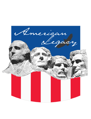 American legacy with Mt. Rushmore vector drawing