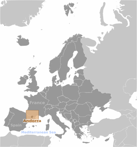 Etiqueta de ubicación de Andorra