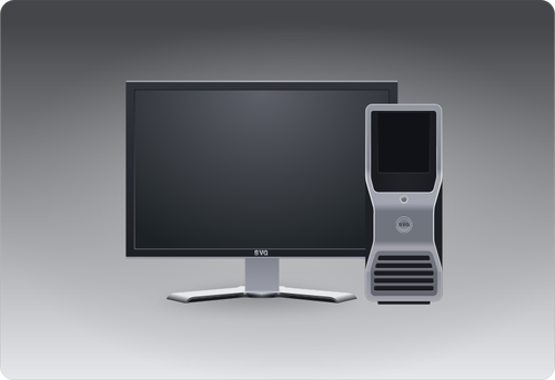 Počítač CPU a monitor vektorový iamge