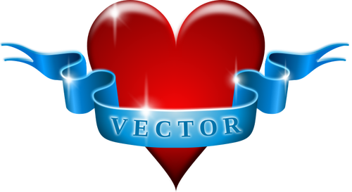 Vector ilmage of heart and ribbon