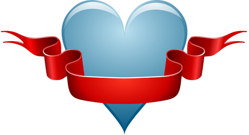 Vector illustration of heart and ribbon