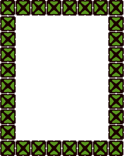 Quadratischen Rahmens im schwarzen und grünen Vektor-ClipArt