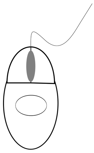 Dibujo vectorial de ratón con cable