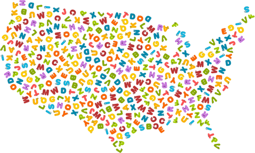 Mappa di alfabeto animale U.S.