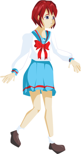 Anime školy dívka