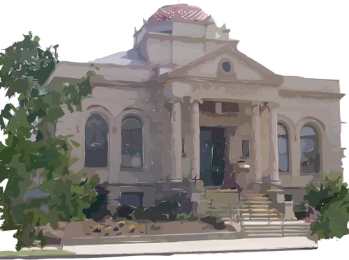 Carnegie Library building in Galion vector graphics