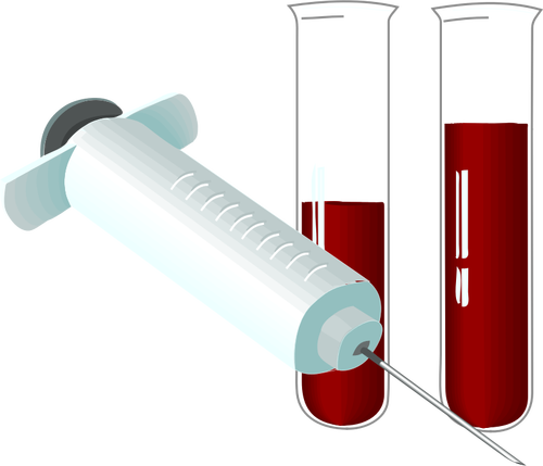 Vector image of syringe and tubes