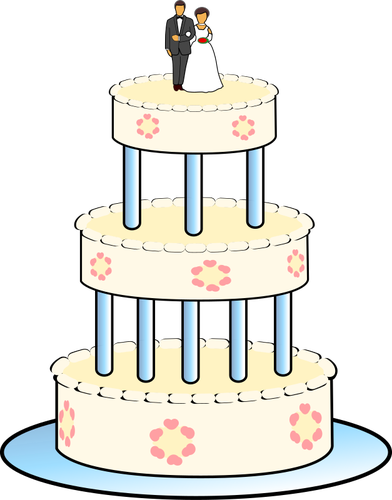 Drawing of three level wedding cake