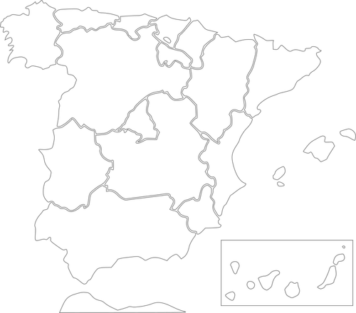 Vector image of map of Spanish regions