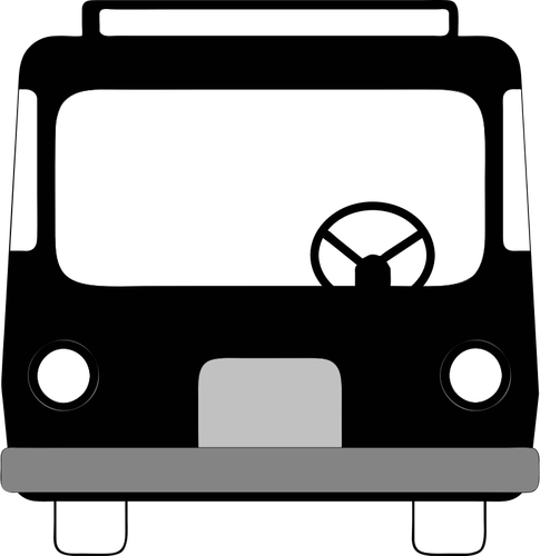 Čelní pohled městské veřejné dopravy vozidlem vektorové ilustrace