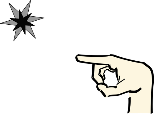 Finger pointing to color star