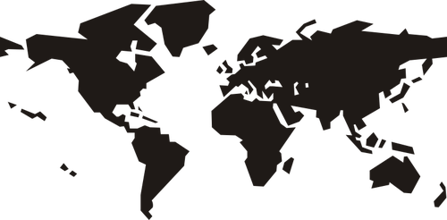 Imágenes Prediseñadas vector silueta negra de ma mundo político