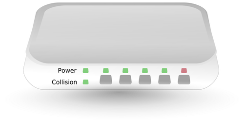 Pět portů síťové rozbočovače vektorové grafiky
