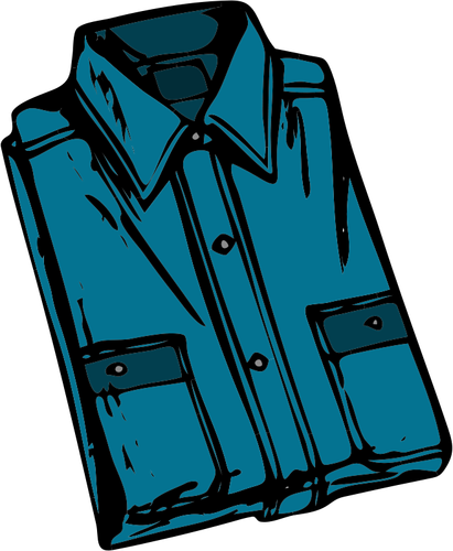 Blue folded shirt vector image