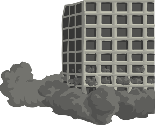 Vector image of building demolition