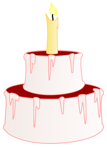 Cake with candle vector illustration