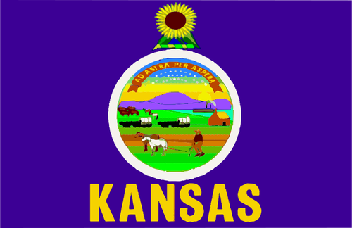 Vectorafbeeldingen van vlag van Kansas
