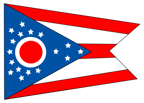 Bandera de la ilustración del vector de estado de Ohio
