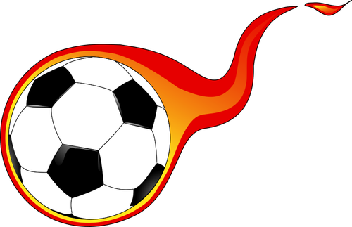 Vektorgrafik med flammande fotboll